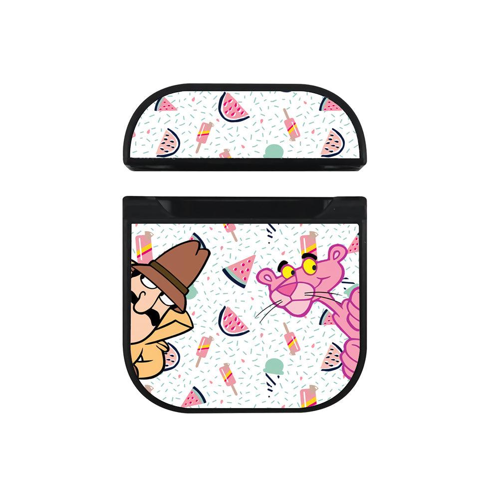 Pink Panther Work Together Snatch Dessert Hard Plastic Case Cover For Apple Airpods-Xtracase