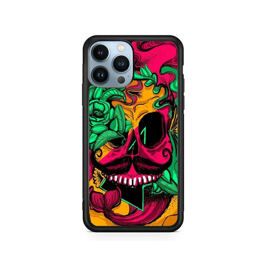 Pirates Skull Artistic Art iPhone 15 Pro Max Case-Rubber / Black (2D Case)-Xtracase