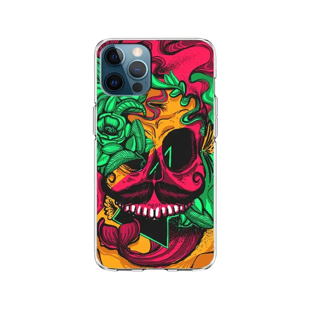 Pirates Skull Artistic Art iPhone 15 Pro Max Case-Clear Soft Case-Xtracase