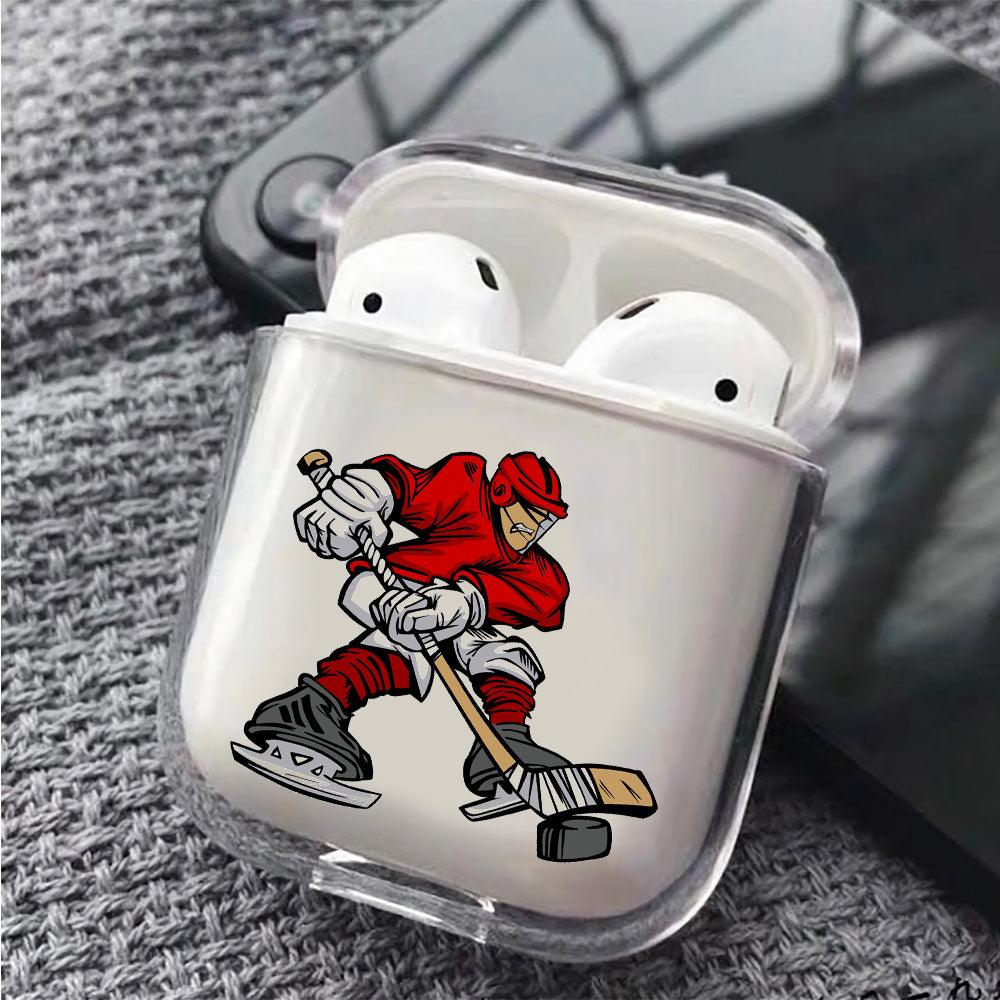 Playing Ice Hockey Protective Clear Case Cover For Apple Airpods-Xtracase
