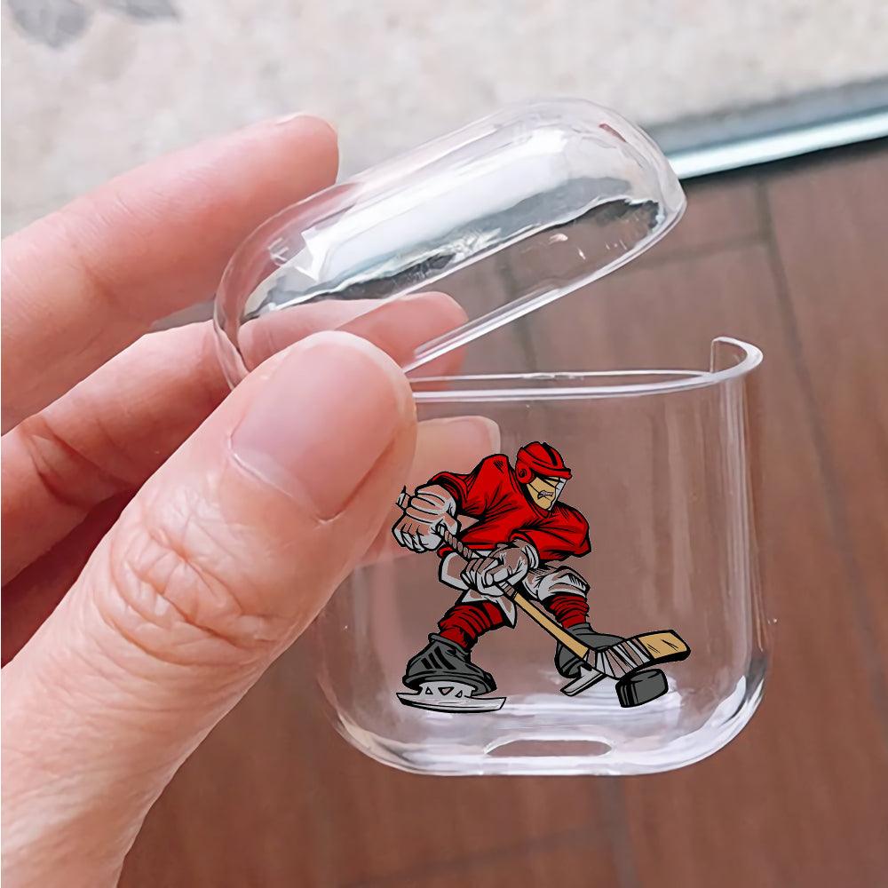 Playing Ice Hockey Protective Clear Case Cover For Apple Airpods-Xtracase