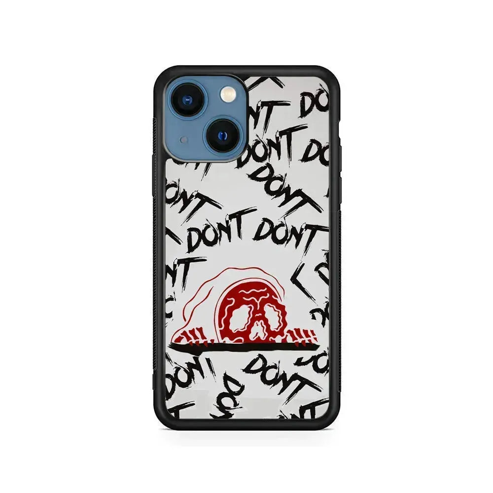 Please Don't Be Scare iPhone 13 Mini Case-Rubber / Black (2D Case)-Xtracase