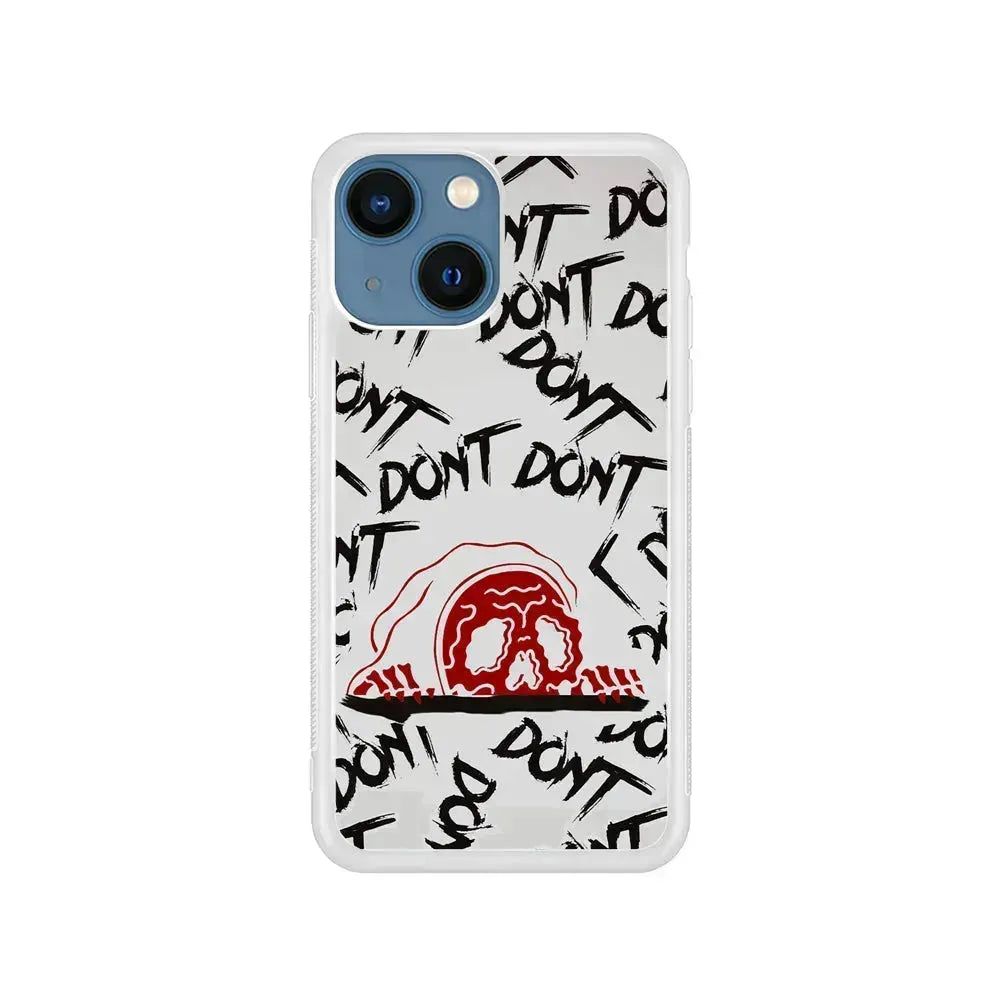 Please Don't Be Scare iPhone 13 Mini Case-Rubber / White (2D Case)-Xtracase