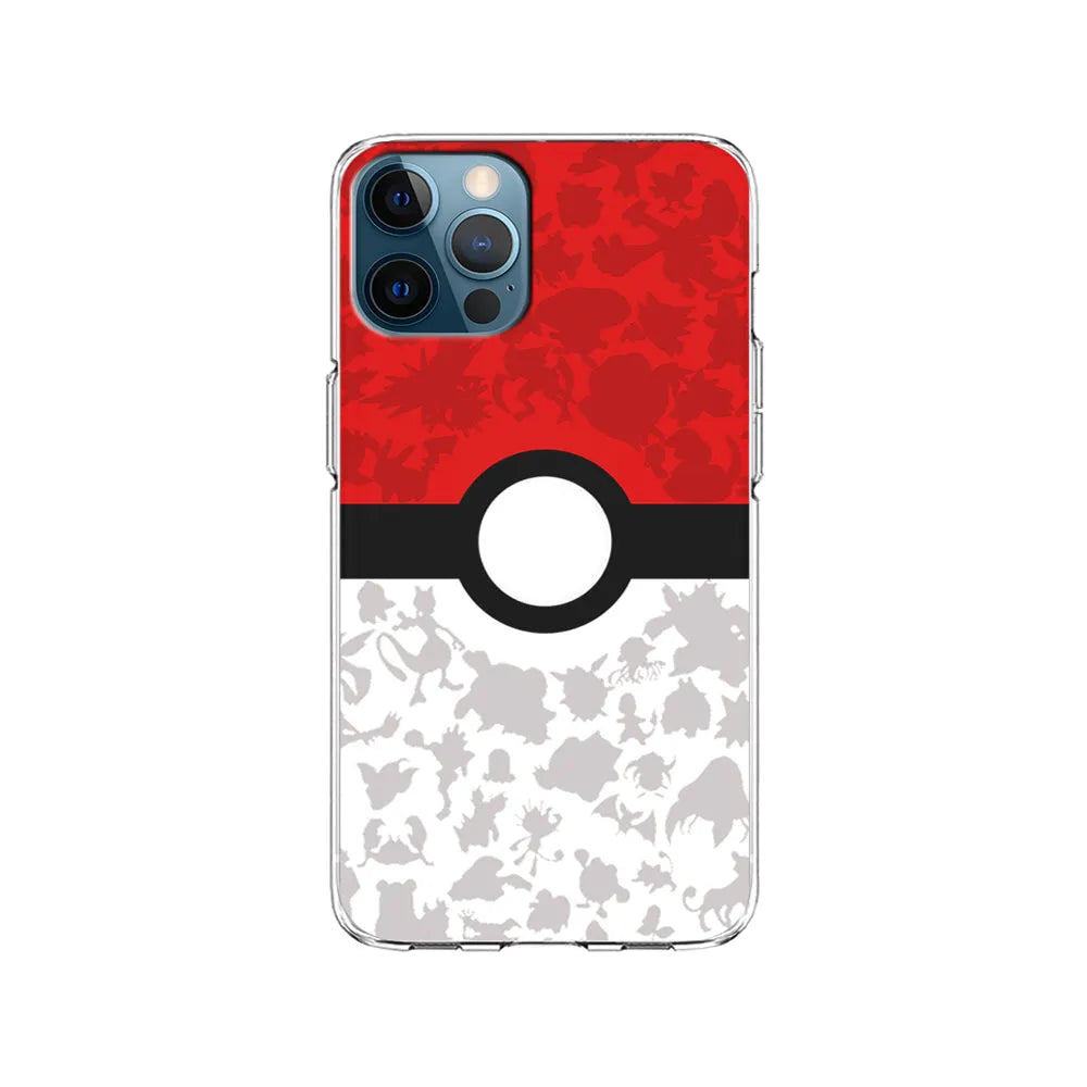 Pokemon Ball Silhouette iPhone 13 Pro Case-Clear Soft Case-Xtracase