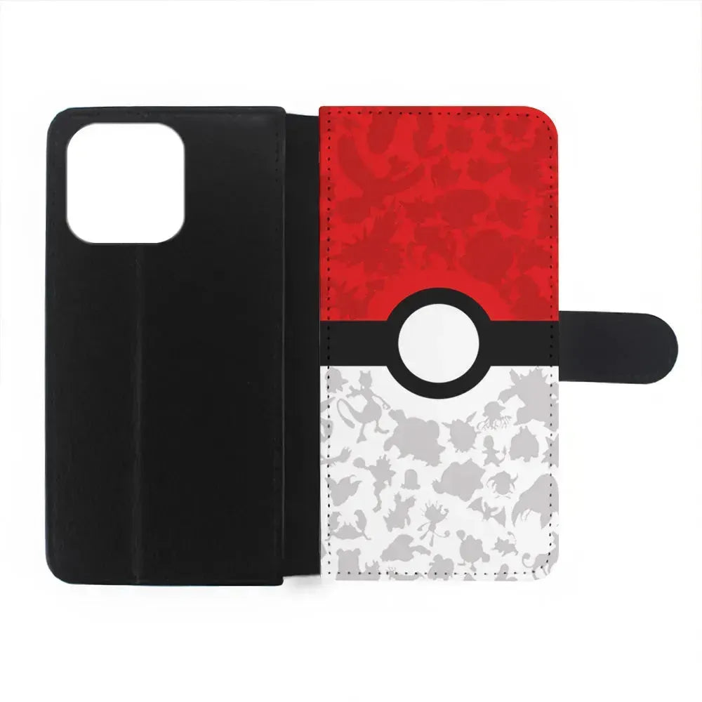 Pokemon Ball Silhouette iPhone 15 Pro Max Case-Flip Wallet Case-Xtracase
