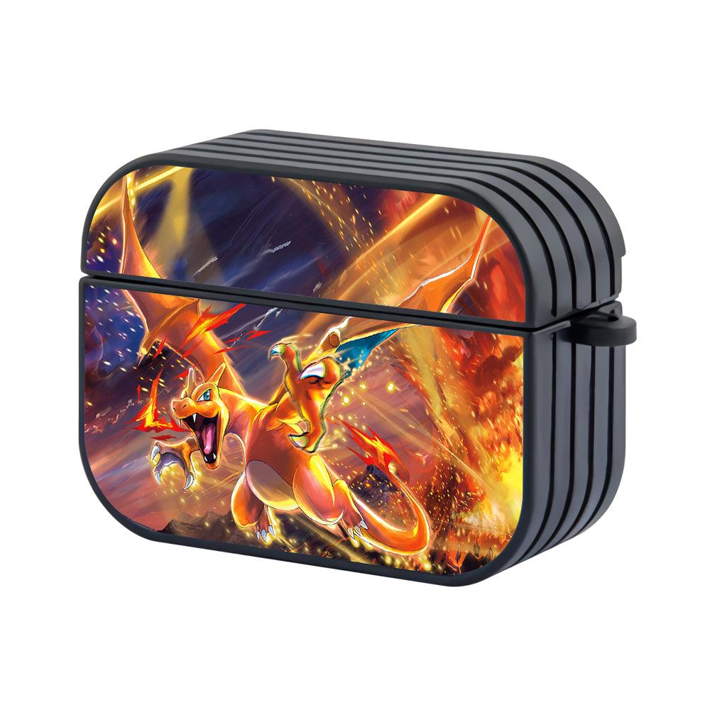 Pokemon Charizard Dashing Flying through the Fire Hard Plastic Case Cover For Apple Airpods Pro-Xtracase