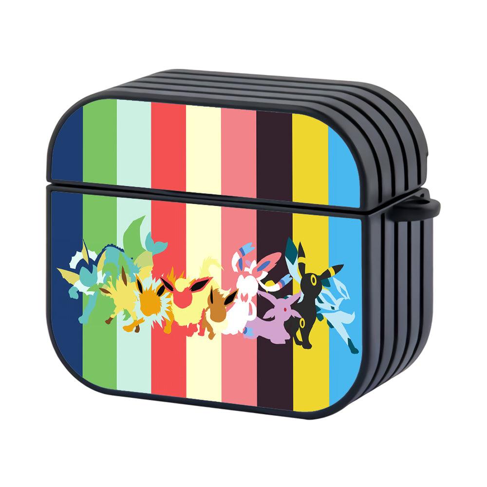 Pokemon Colorful Silhouette Hard Plastic Case Cover For Apple Airpods 4-Xtracase