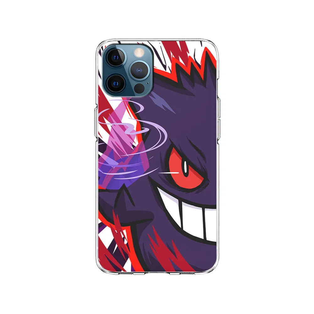 Pokemon Gengar Half Face iPhone 13 Pro Case-Clear Soft Case-Xtracase