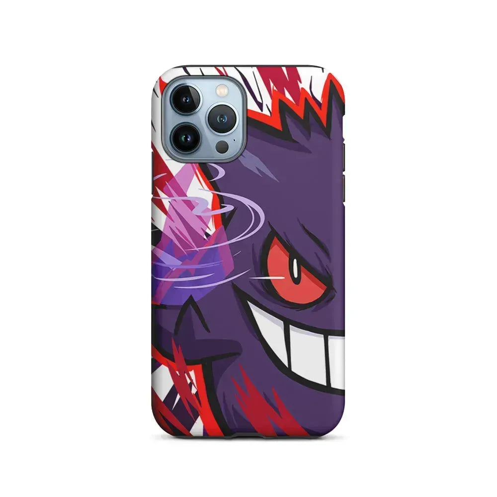 Pokemon Gengar Half Face iPhone 15 Pro Max Case-2 in 1 Tough Case-Xtracase