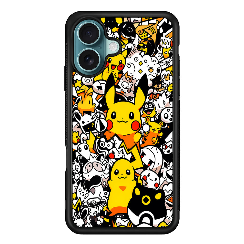 Pokemon Pikachu Doodle iPhone 16 Plus Case - Xtracase