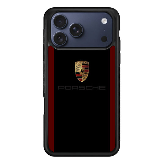 Porsche Logo Stripe Maroon iPhone 17 Pro Case - Xtracase