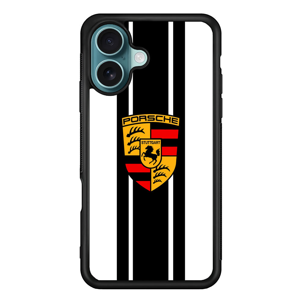 Porsche Stripe White Emblem iPhone 16 Plus Case - Xtracase