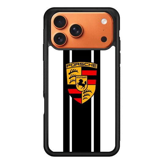 Porsche Stripe White Emblem iPhone 17 Pro Max Case