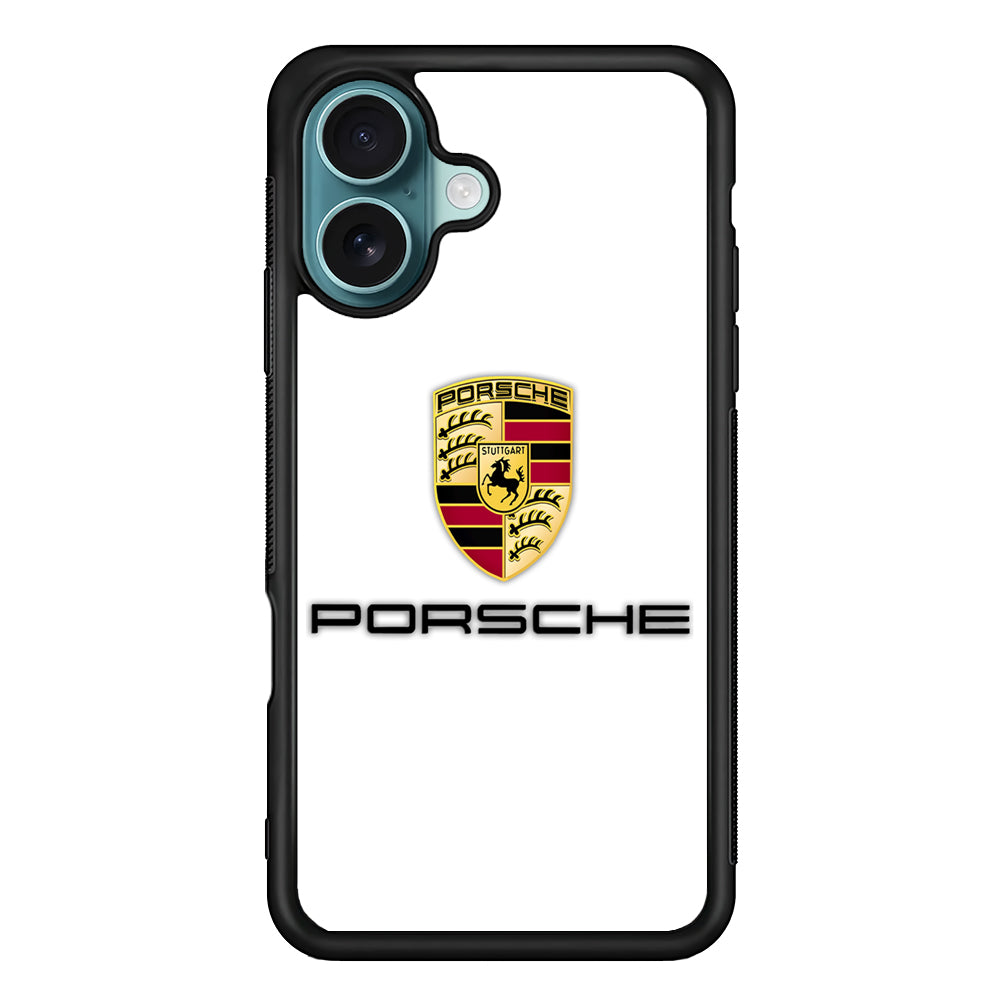 Porsche White Emblem iPhone 16 Plus Case - Xtracase
