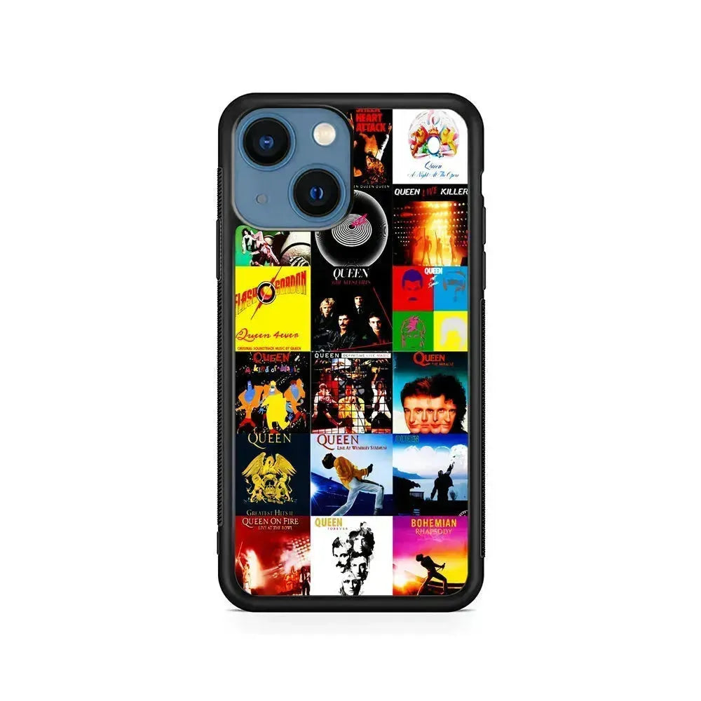 Queen Album Aesthetic iPhone 13 Mini Case-Rubber / Black (2D Case)-Xtracase