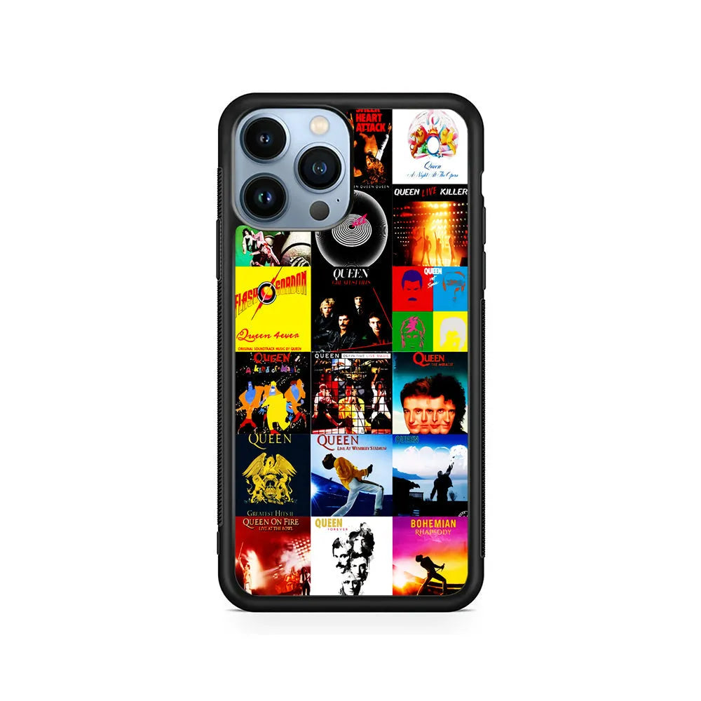 Queen Album Aesthetic iPhone 13 Pro Case-Rubber / Black (2D Case)-Xtracase