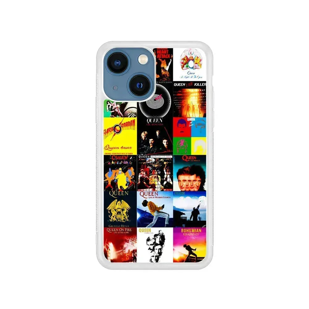 Queen Album Aesthetic iPhone 13 Mini Case-Rubber / White (2D Case)-Xtracase