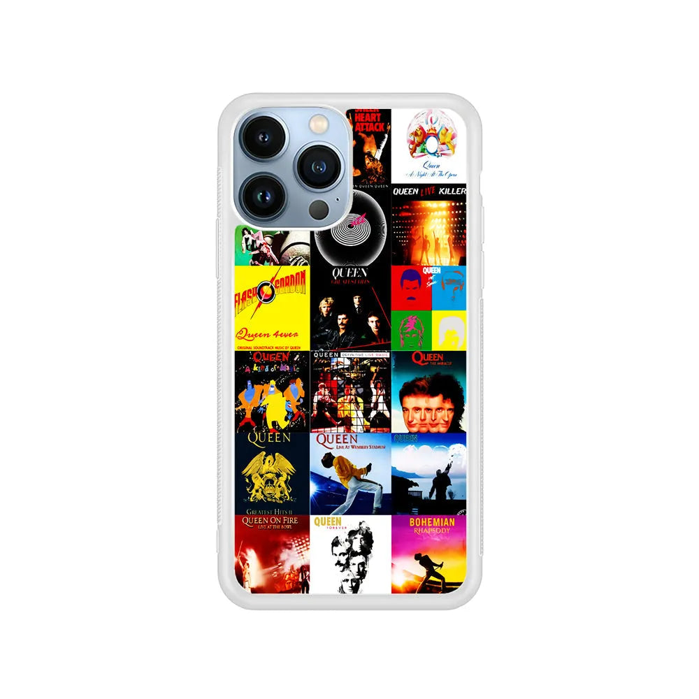 Queen Album Aesthetic iPhone 13 Pro Case-Rubber / White (2D Case)-Xtracase