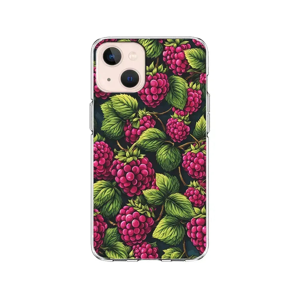 Raspberry Fresh Tropical Fruit iPhone 13 Mini Case-Clear Soft Case-Xtracase