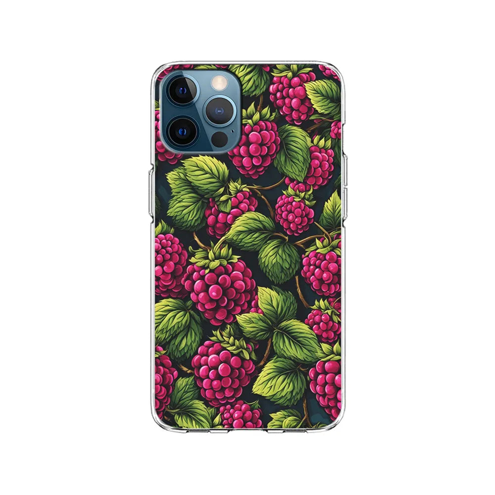 Raspberry Fresh Tropical Fruit iPhone 13 Pro Case-Clear Soft Case-Xtracase