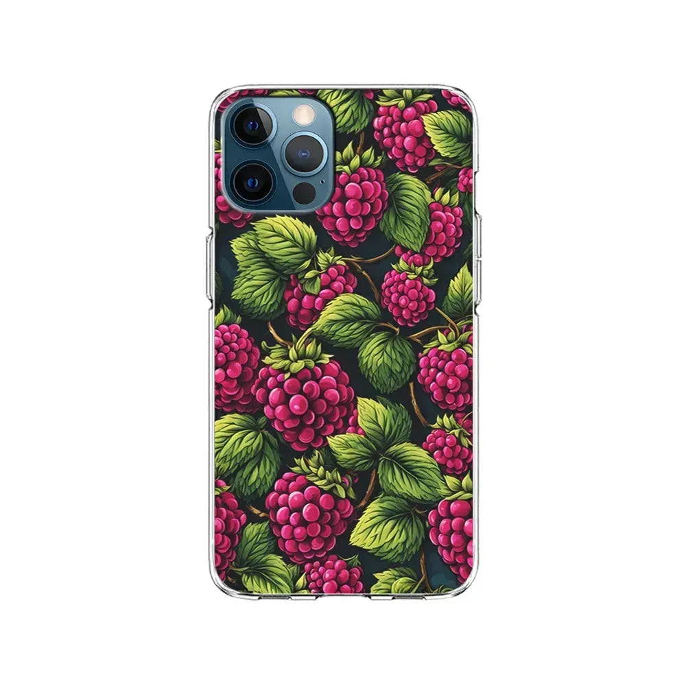 Raspberry Fresh Tropical Fruit iPhone 15 Pro Max Case-Clear Soft Case-Xtracase