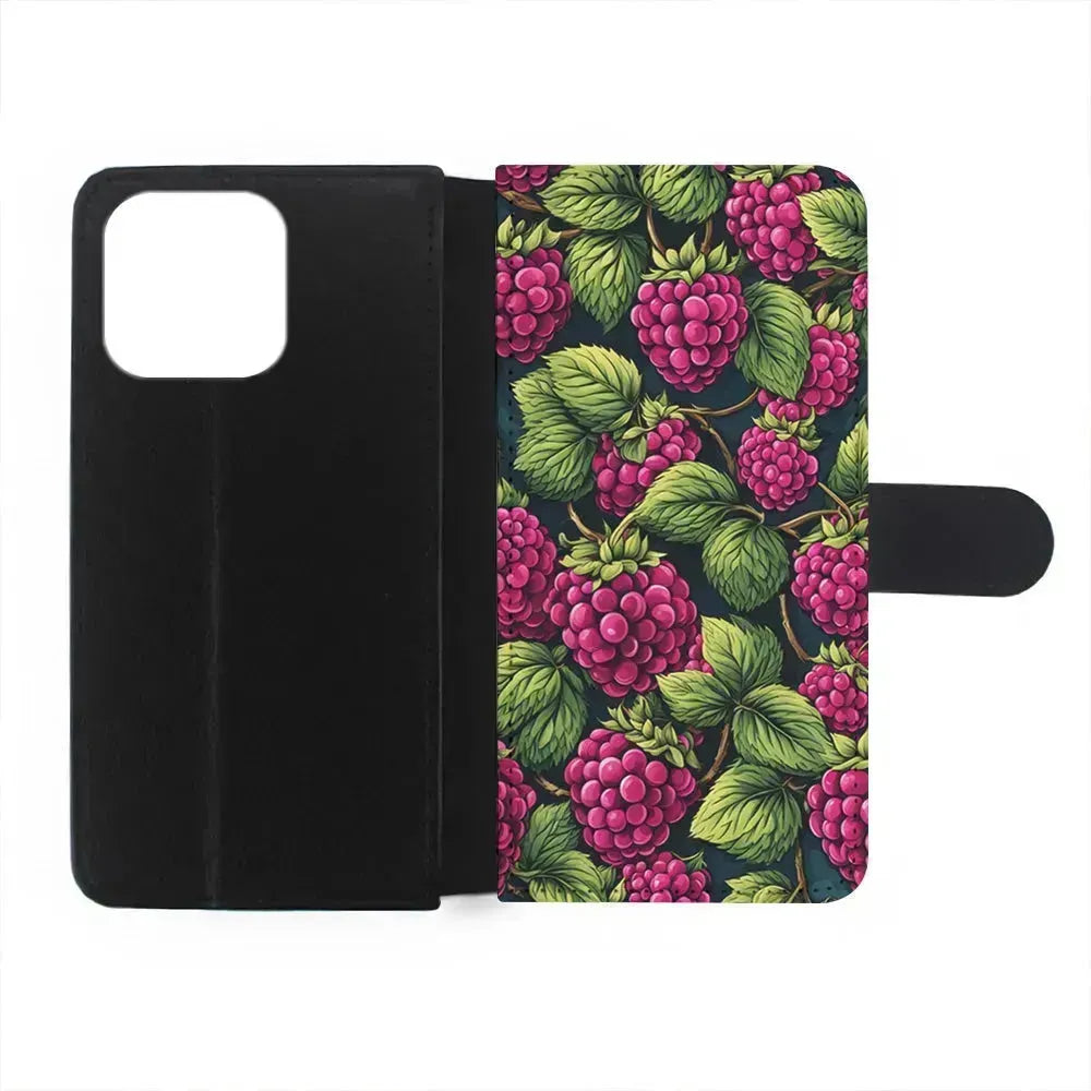 Raspberry Fresh Tropical Fruit iPhone 13 Mini Case-Flip Wallet Case-Xtracase