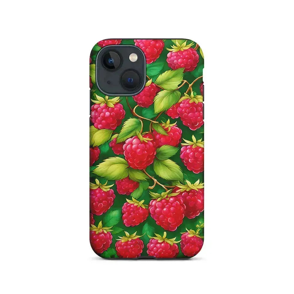 Raspberry Leaves and Berries iPhone 13 Mini Case-2 in 1 Tough Case-Xtracase