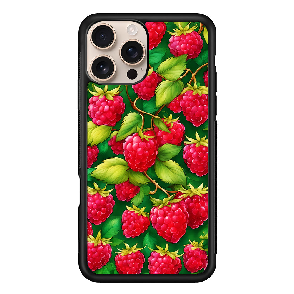 Raspberry Leaves and Berries iPhone 16 Pro Max Case - iPhone 16 Pro Max