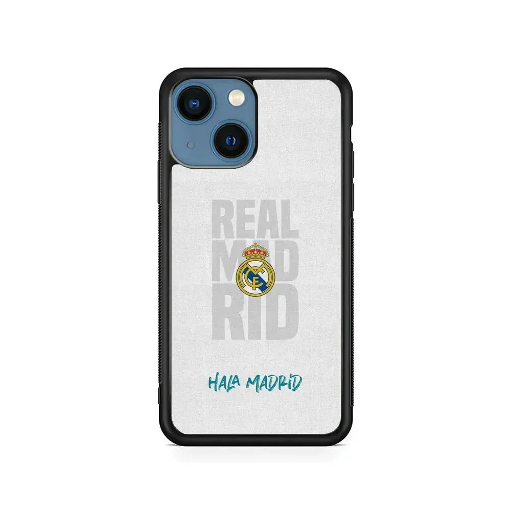 Real Madrid Hala Madrid iPhone 13 Mini Case-Rubber / Black (2D Case)-Xtracase
