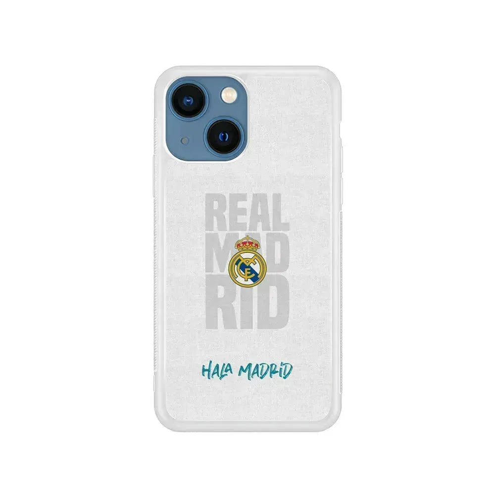Real Madrid Hala Madrid iPhone 13 Mini Case-Rubber / White (2D Case)-Xtracase