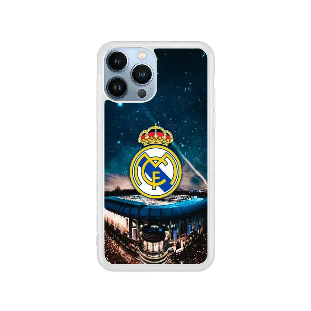 Real Madrid Santiago Bernabeu iPhone 15 Pro Max Case-Rubber / White (2D Case)-Xtracase