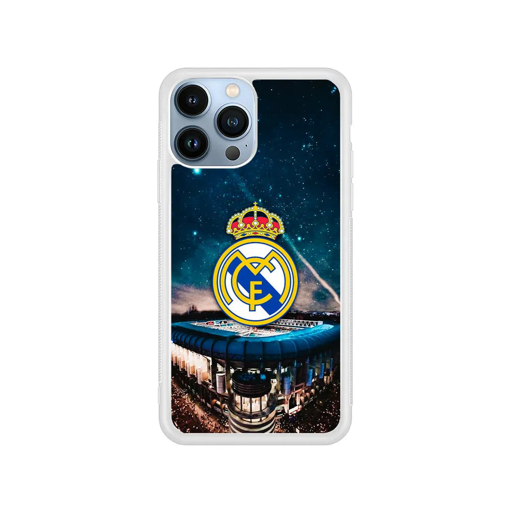 Real Madrid Santiago Bernabeu iPhone 13 Pro Max Case-Rubber / White (2D Case)-Xtracase