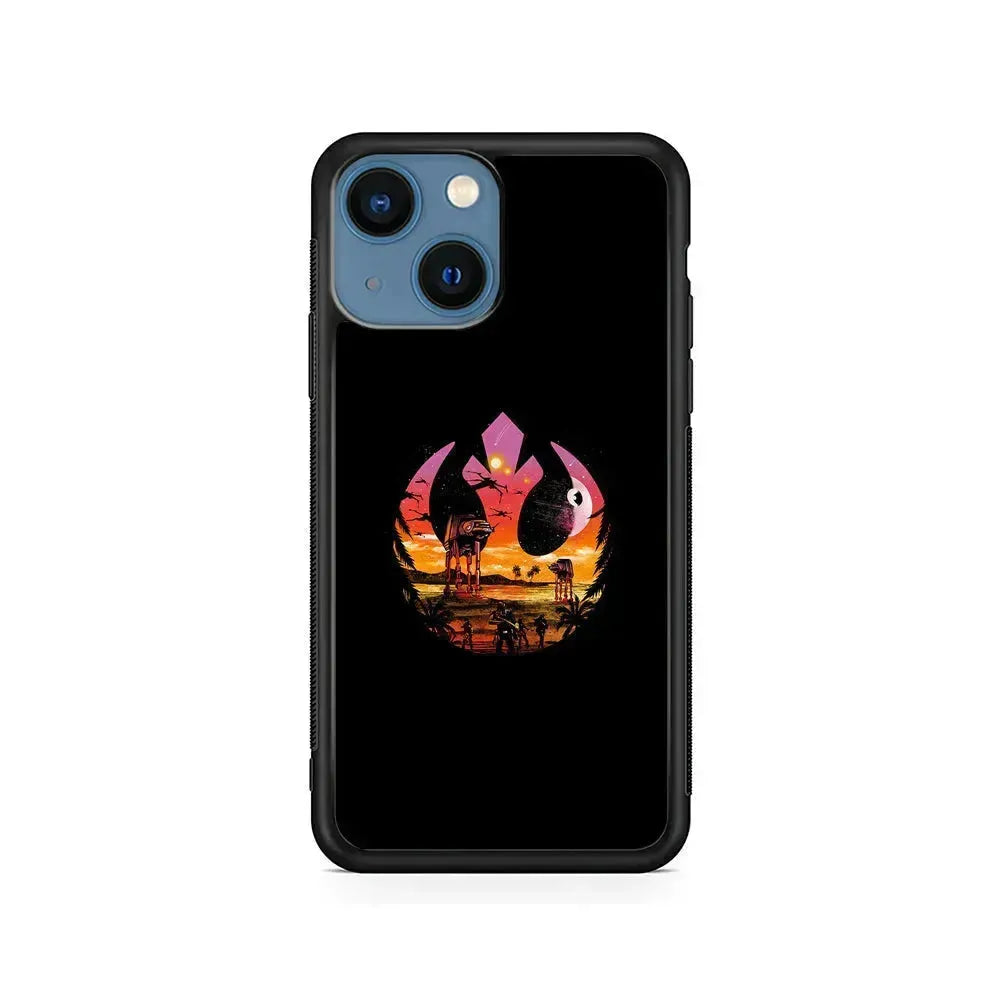 Rebel Alliance Logo Star Wars iPhone 13 Mini Case-Rubber / Black (2D Case)-Xtracase