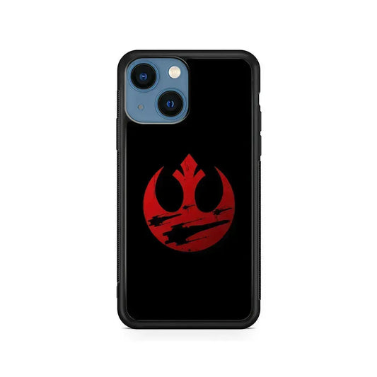 Rebel Alliance Star Wars Red iPhone 13 Mini Case-Rubber / Black (2D Case)-Xtracase