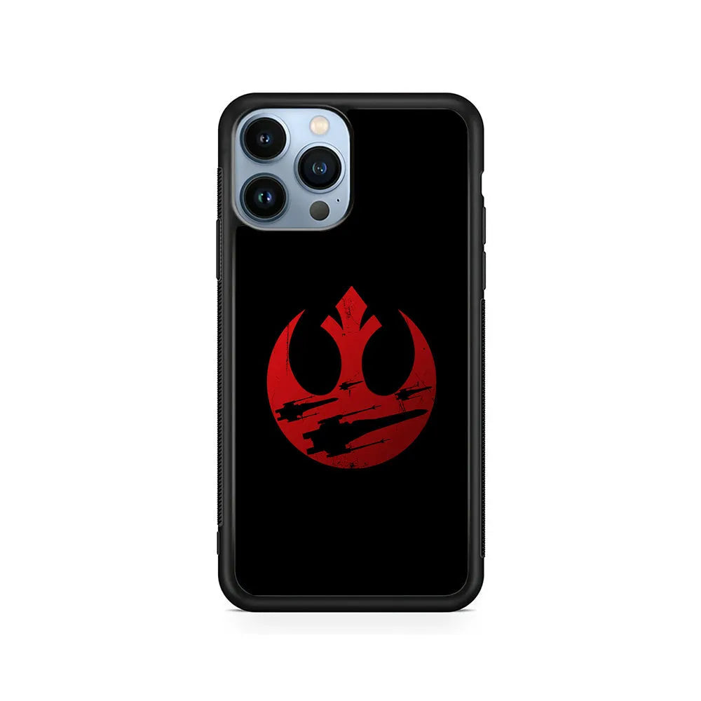 Rebel Alliance Star Wars Red iPhone 13 Pro Case-Rubber / Black (2D Case)-Xtracase