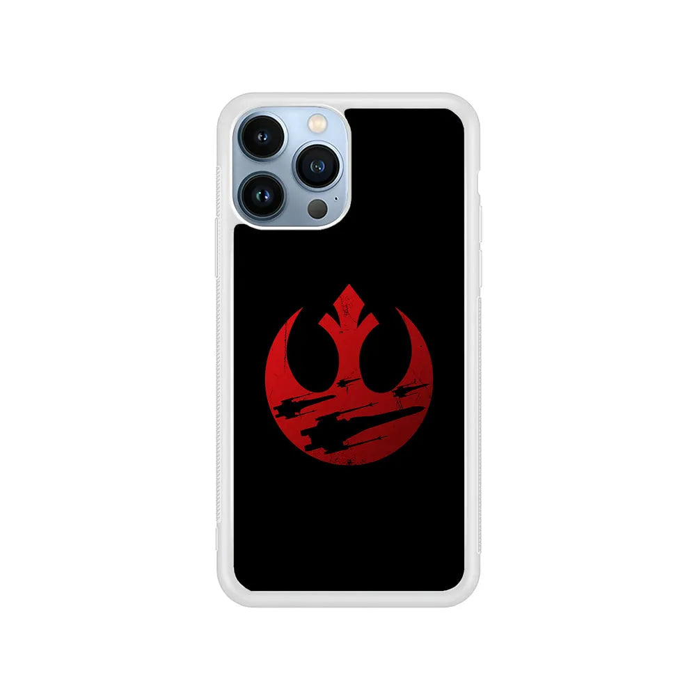 Rebel Alliance Star Wars Red iPhone 13 Pro Case-Rubber / White (2D Case)-Xtracase