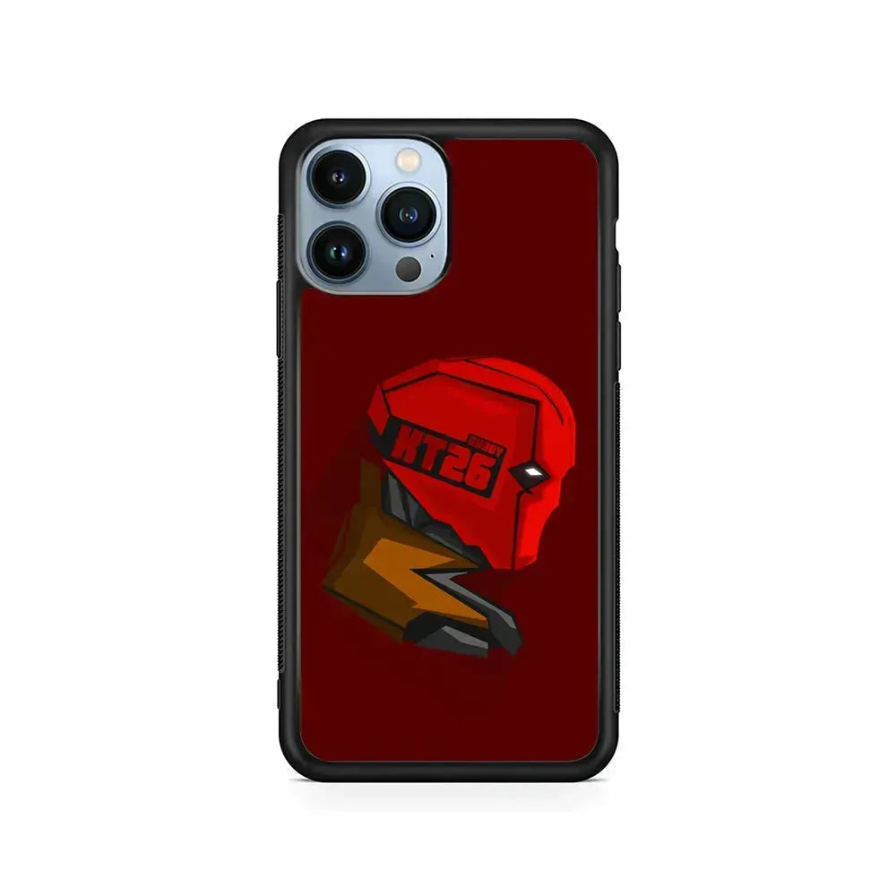 Red Hood Pop Head iPhone 15 Pro Max Case-Rubber / Black (2D Case)-Xtracase