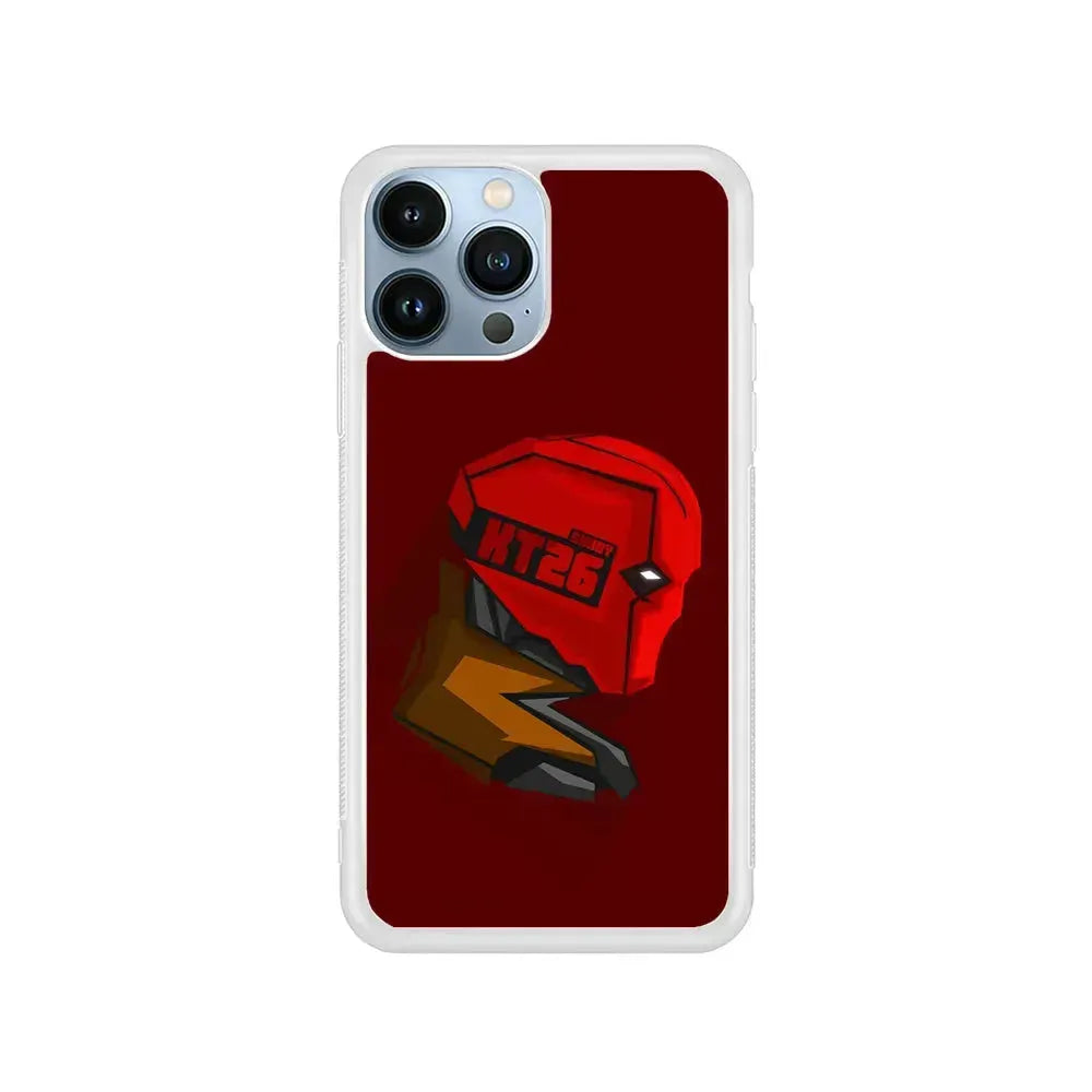Red Hood Pop Head iPhone 15 Pro Max Case-Rubber / White (2D Case)-Xtracase