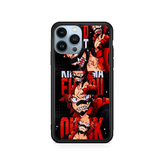 Red Riot Eijiro Kirishima Aesthetic iPhone 15 Pro Max Case-Rubber / Black (2D Case)-Xtracase