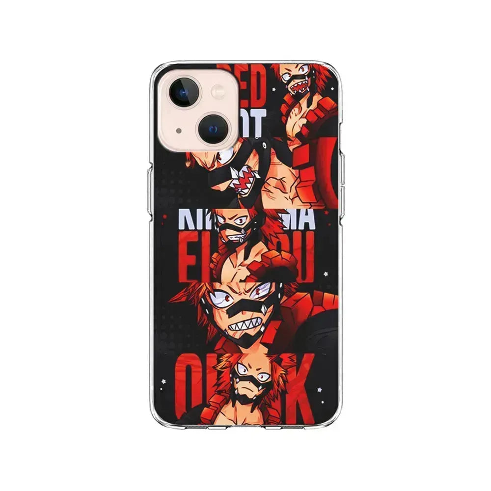 Red Riot Eijiro Kirishima Aesthetic iPhone 13 Mini Case-Clear Soft Case-Xtracase