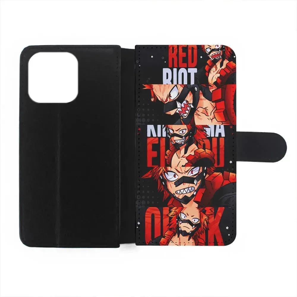 Red Riot Eijiro Kirishima Aesthetic iPhone 15 Pro Max Case-Flip Wallet Case-Xtracase