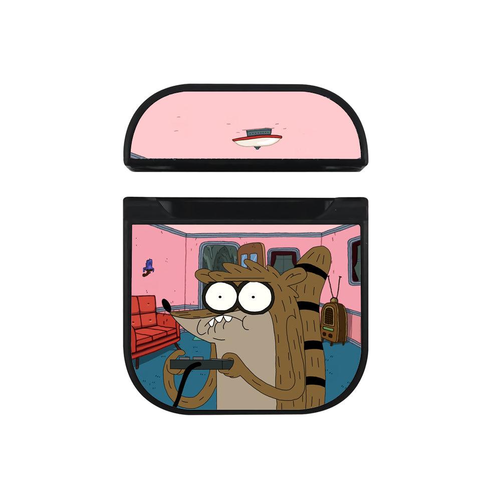Regular Show Playing Game at Friend's House Hard Plastic Case Cover For Apple Airpods-Xtracase