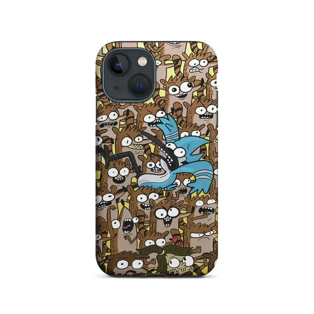 Regular Show Rigby Mordecai Cartoon iPhone 13 Mini Case-2 in 1 Tough Case-Xtracase