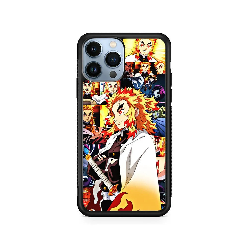 Rengoku Kyojuro Part of Momment iPhone 13 Pro Case-Rubber / Black (2D Case)-Xtracase