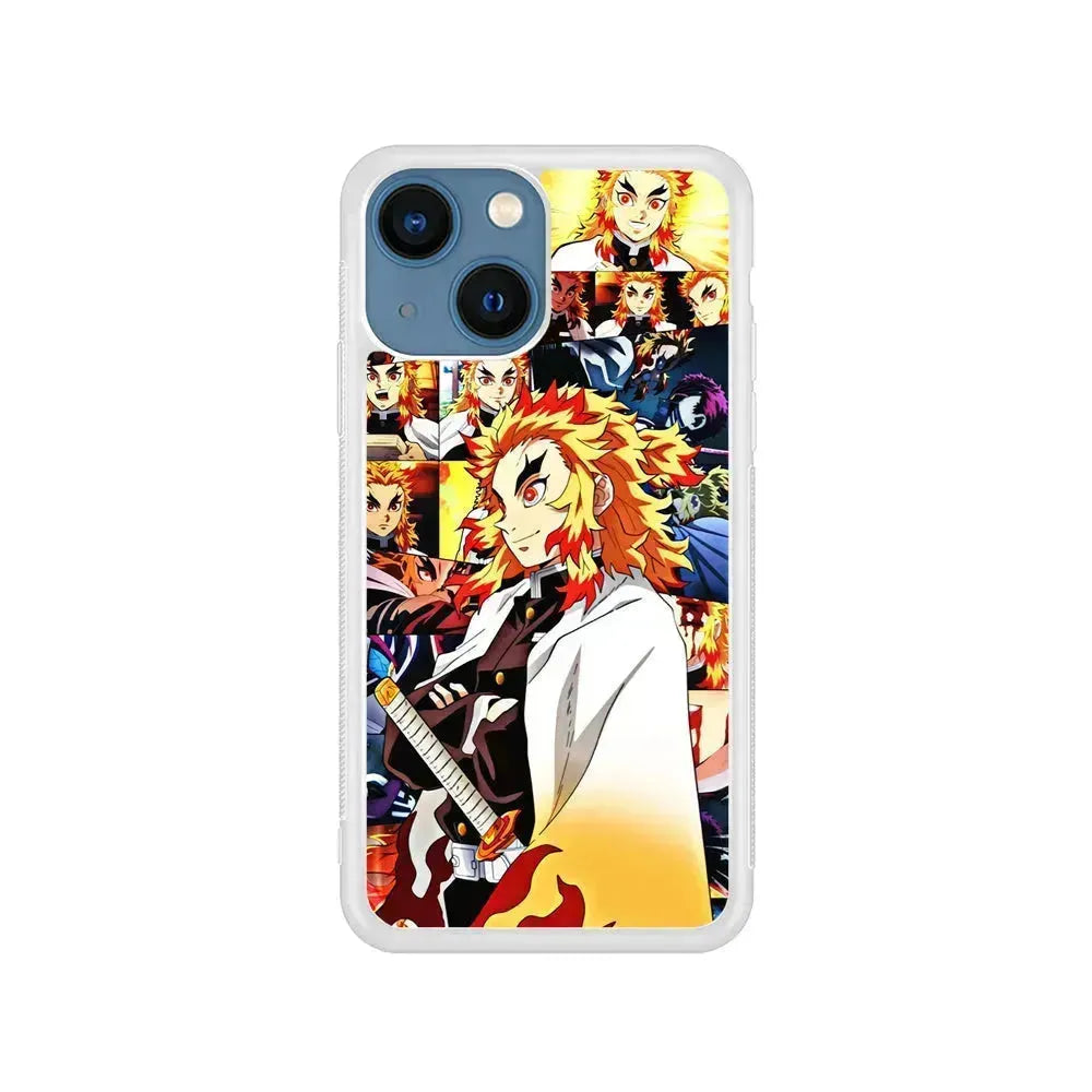 Rengoku Kyojuro Part of Momment iPhone 13 Mini Case-Rubber / White (2D Case)-Xtracase