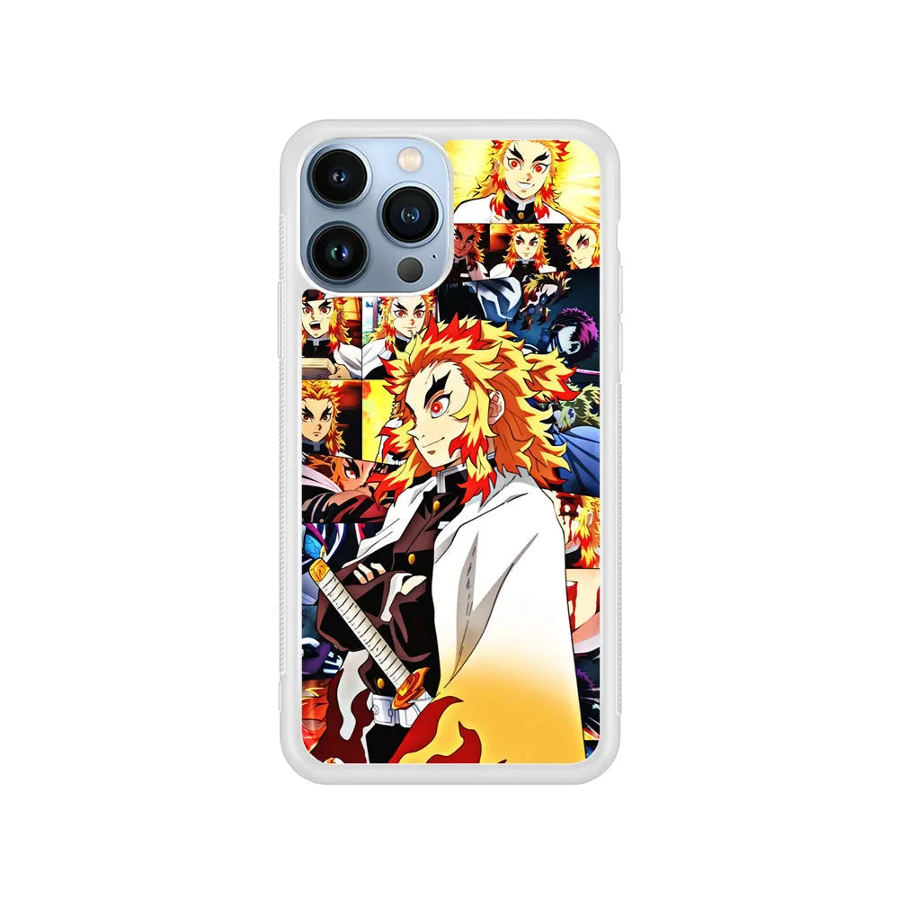 Rengoku Kyojuro Part of Momment iPhone 13 Pro Case-Rubber / White (2D Case)-Xtracase