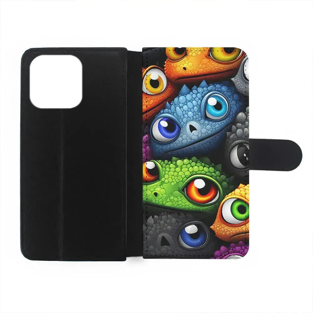 Reptile Eye Cartoon iPhone 15 Pro Max Case-Flip Wallet Case-Xtracase