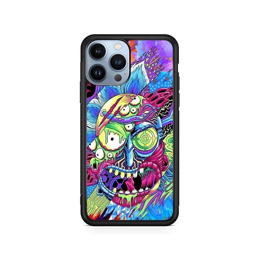 Rick Colour Trippy iPhone 15 Pro Max Case-Rubber / Black (2D Case)-Xtracase