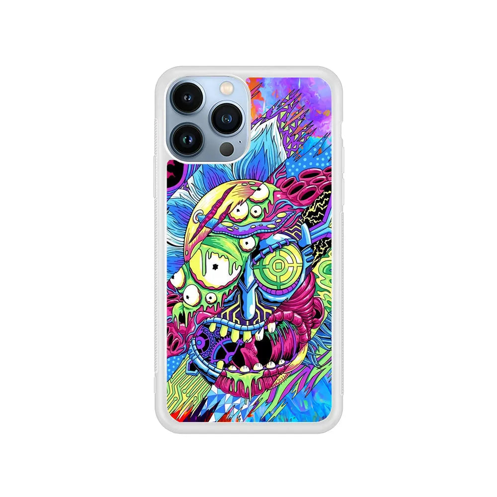 Rick Colour Trippy iPhone 13 Pro Case-Rubber / White (2D Case)-Xtracase