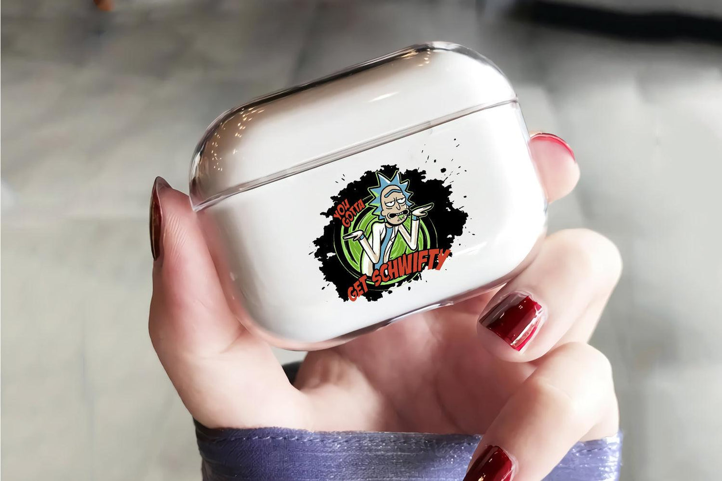 Rick and Morty Jeer Face Apple Airpod Pro 2 Clear Case-Xtracase
